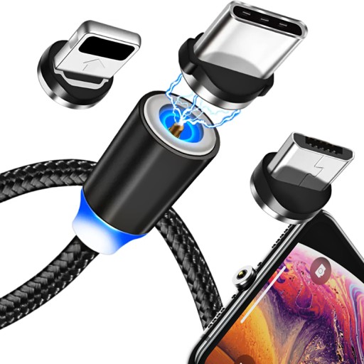 KABEL MAGNETYCZNY 3w1 MICRO TYP-C do IPHONE USB-C