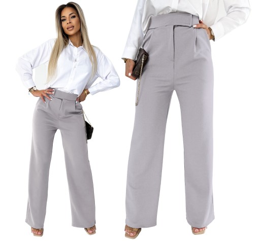 Eleganckie Kobiece SPODNIE Miękkie Szerokie DZWONY 40L