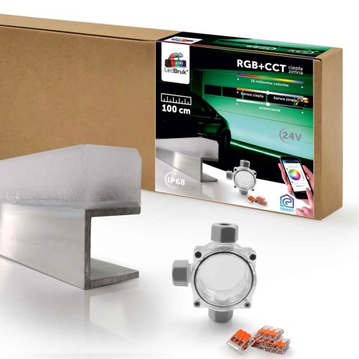 Oprawa liniowa lampa najazdowa RGB+CCT 100cm 24V DC IP68 5 LAT GWARANCJI