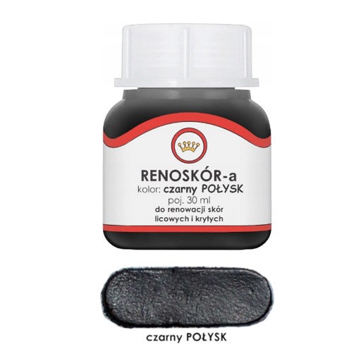 RENOSKÓR FARBA LAKIER DO SKÓRY CZARNY POŁYSK 30ML