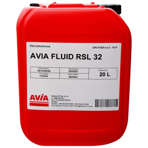 Olej hydrauliczny AVIA FLUID RSL 32 20L