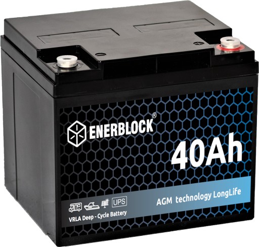 AKUMULATOR AGM 12V 40AH BEZOBSŁUGOWY DO ŁODZI PONTONU KAMPERA WÓZKA UPS