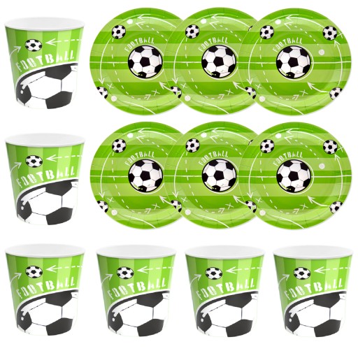 Kubeczki Talerzyki Zestaw Kibica Piłka Football 12
