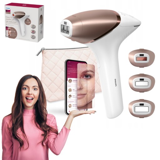 DEPILATOR IPL SMART PHILIPS BRI973/00 DUŻY ZESTAW X3 NASADKI APLIKACJA ETUI