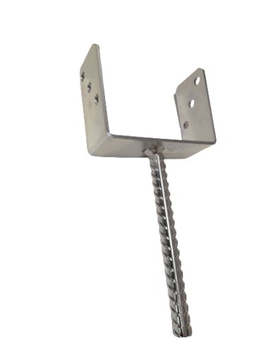 PODSTAWA SŁUPA KOTWA z prętem stała U 160mm OCYNK