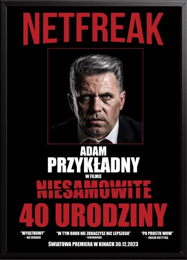 PREZENT URODZINY GAZETA W RAMCE NETFLIX PLAKAT KINOWY FANA SERIALI netfreak