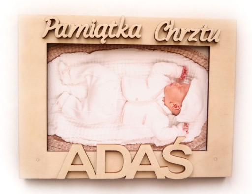 PAMIĄTKA CHRZTU ŚW na Chrzest IMIĘ DZIECKA + FOTO