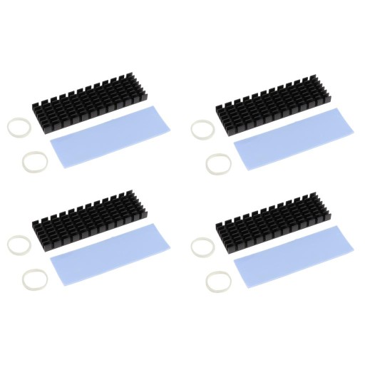 Zestaw 4 dysków M.2 2280 SSD Radiatory Zestaw chłodzący + podkładka termiczna na bazie silikonu