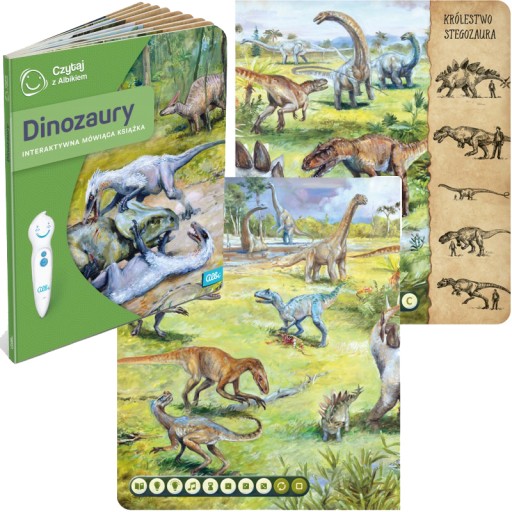 ALBIK KSIĄŻKA INTERAKTYWNA DLA DZIECI DINOZAURY