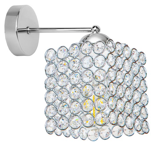 NOWOCZESNA SZKLANA LAMPA ŚCIENNA KINKIET CHROM LED