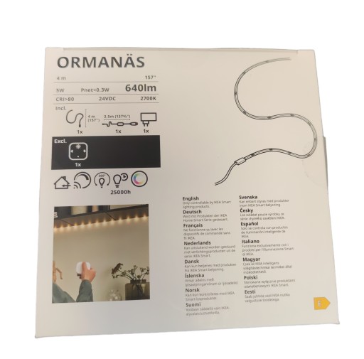 IKEA ORMANAS Listwa oświetleniowa LED, smart barwne i białe spektrum, 4 m