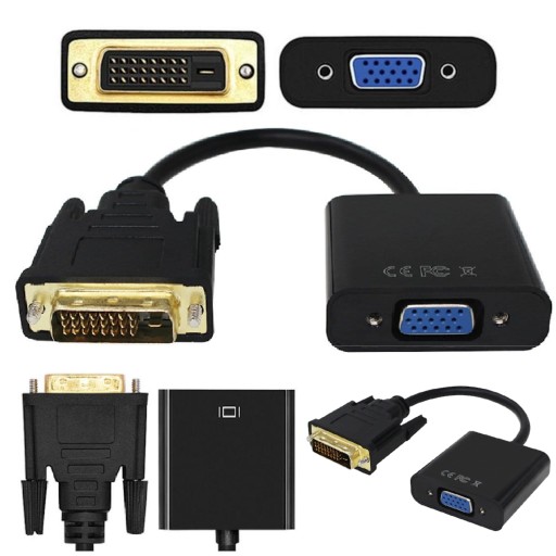 KONWERTER przejściówka DVI-D na VGA monitor kabel