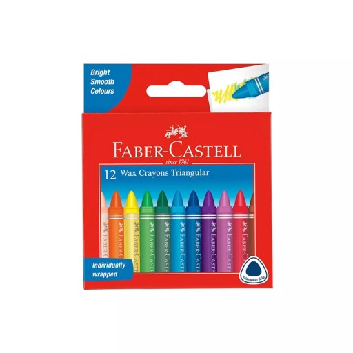 FABER CASTELL KREDKI ŚWIECOWE TRÓJKĄTNE 12 KOLORÓW
