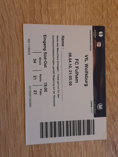Liga Europy , VfL Wolfsburg - FC Fulham