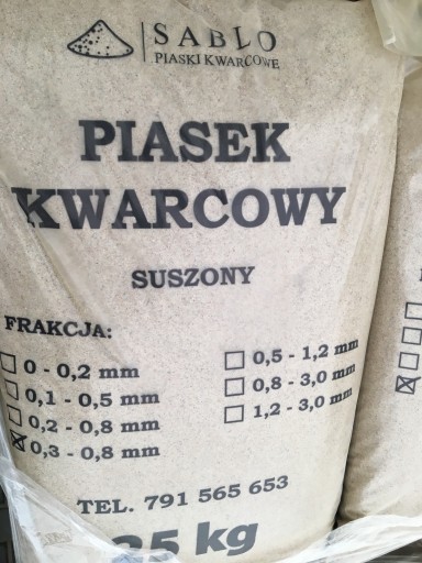PIASEK DO PIASKOWANIA ŚCIERNIWO 0,3-0,8MM TONA
