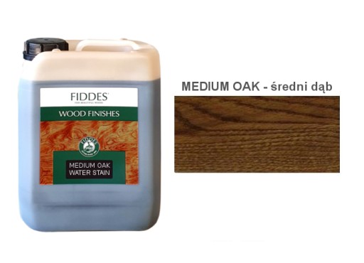 FIDDES Bejca wodna do barwienia drewna mebli MEDIUM OAK średni dąb 5L