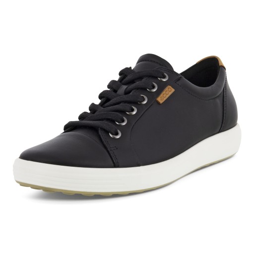 Ecco Damskie Soft 7 W, Sneakersy, Czarny, 38 Eu