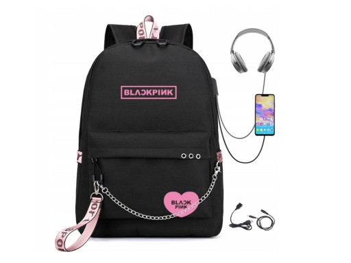 BLACKPINK Plecak szkolny PORT USB LAPTOP