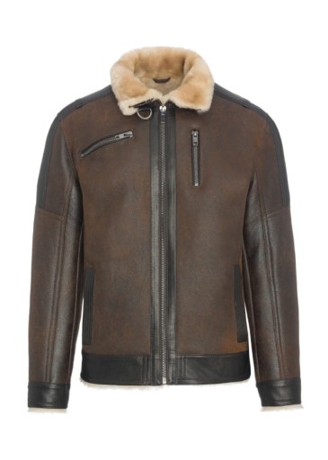 Kożuch męski klasyczny brązowy AKM-125BR r.3XL