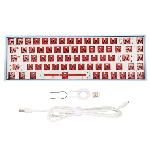 68 key mechanical keyboard diy kit with rgb 5v dc support wireless 2.4g typ