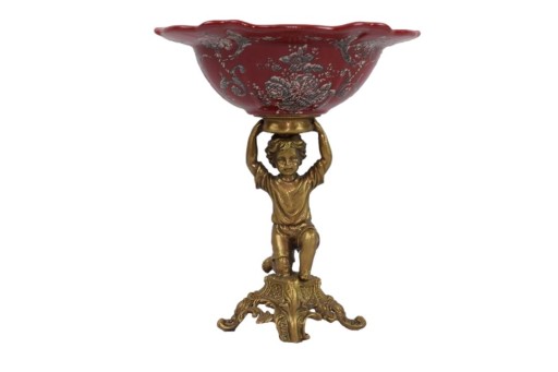 OWOCNIK PATERA NA OWOCE - PORCELANA - CHŁOPIEC BRĄZ ANGLIA