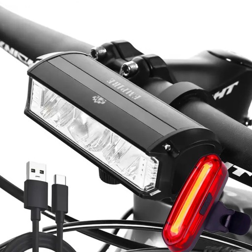 LAMPKA ROWEROWA LED PRZÓD MOCNA+TYŁ 1200LM 4000mAh
