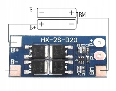 Moduł BMS PCM PCB ogniw Li-ion 18650 2S 8,4V 13A jakar