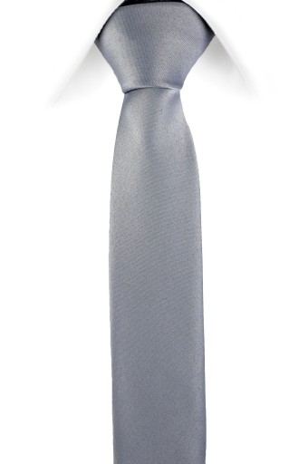 WĄSKI KRAWAT ŚLEDŹ ŚLEDZIK 5 cm - SZARY / STALOWY
