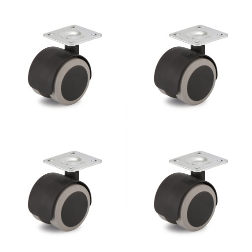 ZESTAW 4 SZT KÓŁKA KOŁA GUMOWE OBROTOWE FI 40 MM