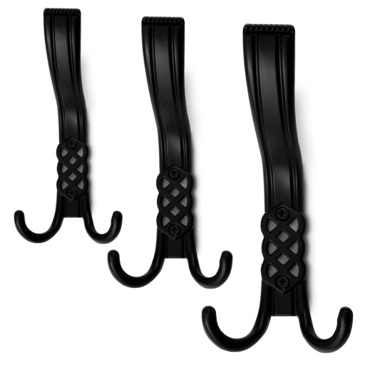 3x WIESZAK NA UBRANIA CZARNY RETRO WIESZAK MEBLOWY POTRÓJNY TANIEJ 30%