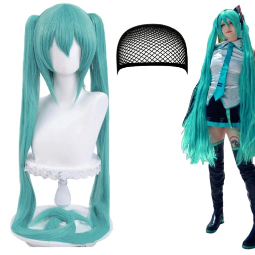 PERUKA HATSUNE MIKU COSPLAY WIG Z HAIRNETEM