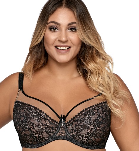 AVA 1396 biustonosz SOFT KORONKOWY czarny # 85I