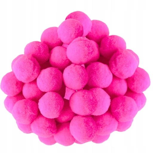 POMPONY KOLOROWE RÓŻOWE POMPONIKI 60 szt MIX 1,5cm