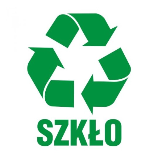 Szkło 1 naklejka znak BHP 15x15