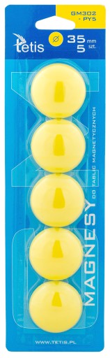 MAGNESY NA LODÓWKĘ TETIS 5 szt. 35 mm żółte