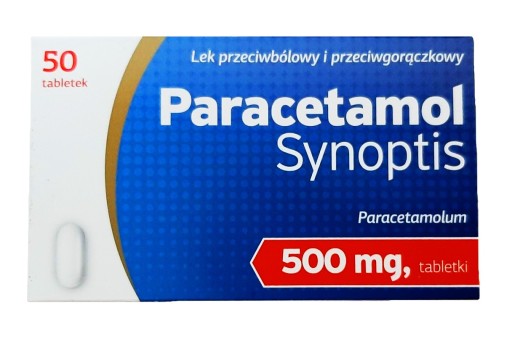 Paracetamol Synoptis 500mg 50 tabletek Lek przeciwbólowy przeciwgorączkowy