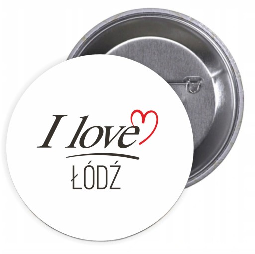 Przypinki buttony I LOVE ŁÓDŹ z grafiką