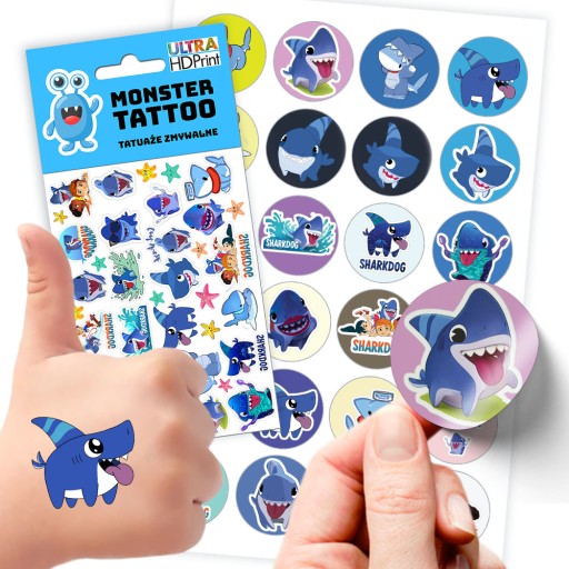 ZESTAW NAKLEJKI + TATUAŻE REKSIN SHARKDOG JAKOŚĆ