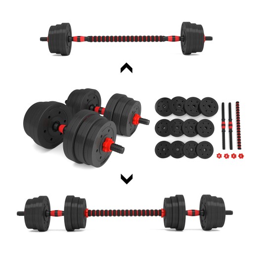 SZTANGIELKI SZTANGA ZESTAW KOMPOZYT 20KG HMS SGP20 SPORT SIŁOWNIA FITNESS