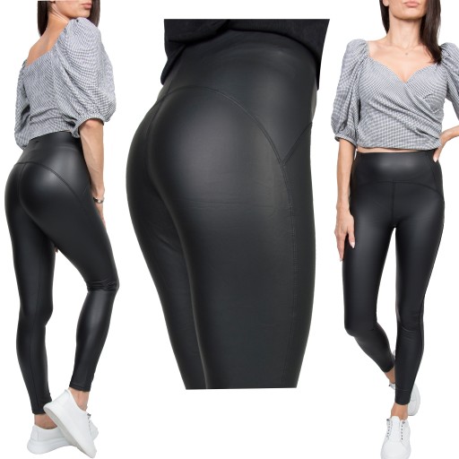 MODELUJĄCE LEGGINSY SKÓRA WYSOKI MAT STAN r.L/XL