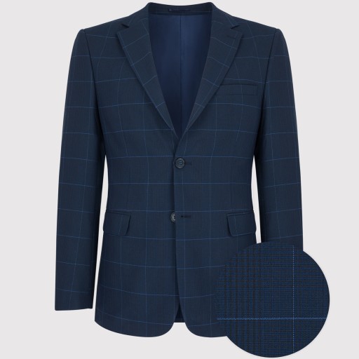 Granatowa marynarka garniturowa męska w kratkę Slim Fit PAKO LORENTE 176/64