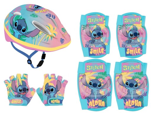 4x ochraniacze kask rowerowy rękawiczki na rower bez palców Stitch