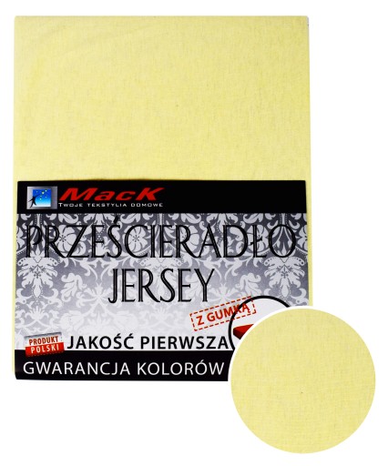 PRZEŚCIERADŁO JERSEY Z GUMKĄ 160X200 żółty