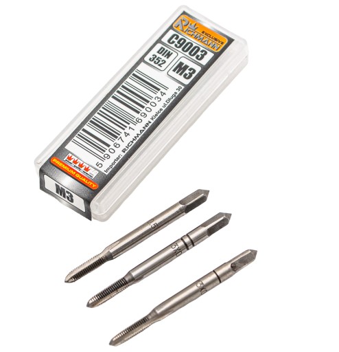 GWINTOWNIK M3 HSS GWINT M3x0.5 mm. KOMPLET 3 SZT