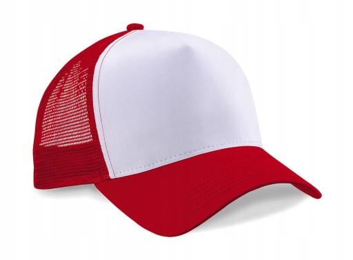 CZAPKA Z SIATKĄ I DASZKIEM TRUCKER TIRÓWKA CZERW/B