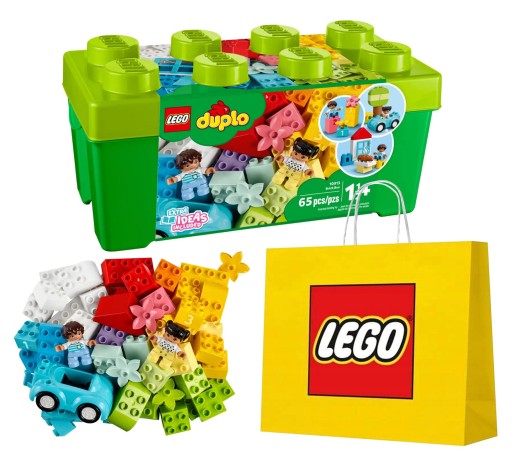 ORYGINALNE LEGO DUPLO - 10913 Pudełko z klockami + TORBA NA PREZENT - 65 el