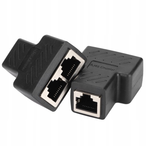 2 szt. Rozgałęźniki Ethernet RJ45 1 do 2 sposobów