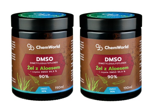 2xDMSO 99,9 Żel Moc 90% z Aloesem 99% natura 190ml