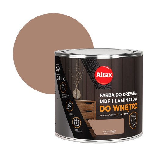 ALTAX FARBA DO DREWNA MDF LAMINATÓW 0,4L BEŻOWY