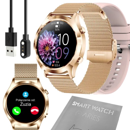 Smartwatch Zegarek Damski Rozmowy Elegancki Cykle